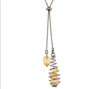 Swarovski Crystals Black Rhodium Pull Tye necklace